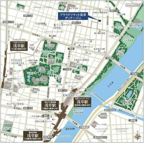 プラウドフラット浅草ディアージュの地図