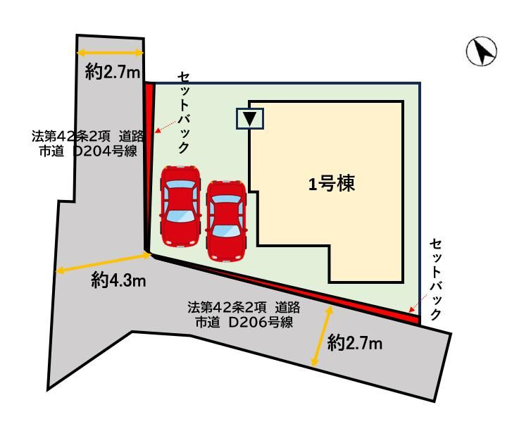 久留米市西町　新築戸建の区画図