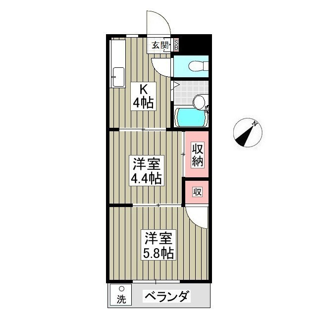 宮根第Ⅱコーポの間取り
