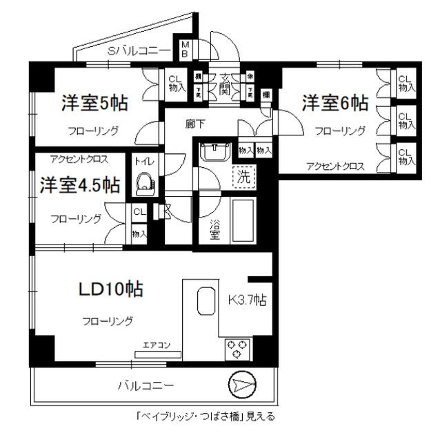 横浜市中区本牧緑ケ丘の賃貸マンションの間取り