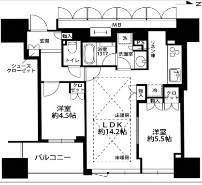 ローレルタワー御堂筋本町の間取り