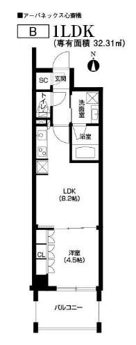 アーバネックス心斎橋の間取り
