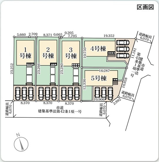 【いわき市錦町江栗1丁目／全5棟／3号棟】　◆必ずもらえる選べるキャンペーン実施中！！の区画図|区画図です。
