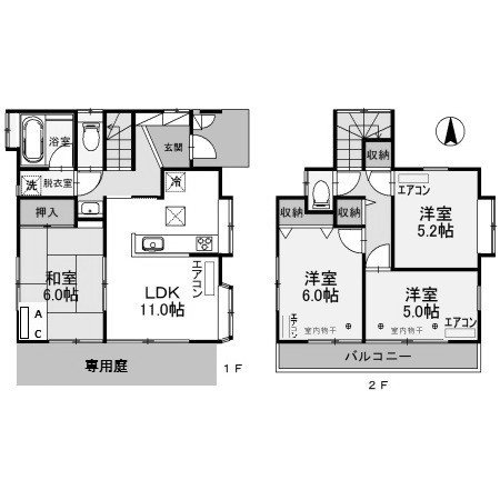 【間取り】 | 熊谷市石原貸家