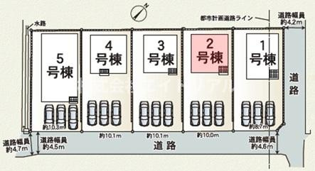 可児郡御嵩町上恵土　第8　新築戸建　全5棟の区画図