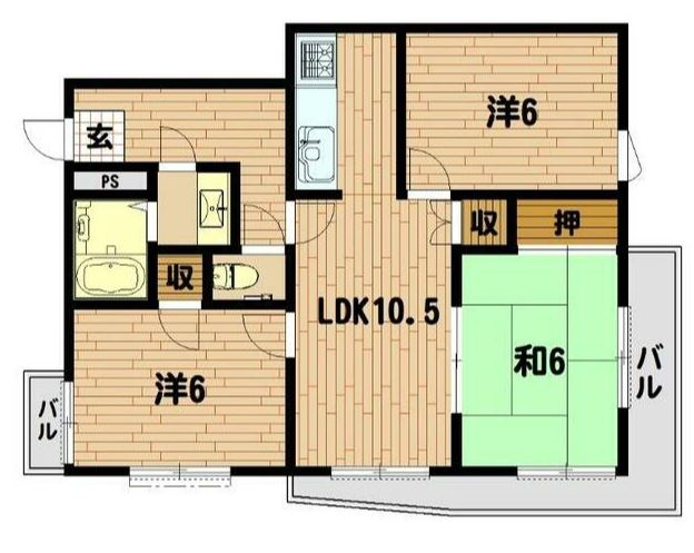 【間取り】 | クラックスハイム第３戸塚 | ご家族にもぴったりの3LDK！