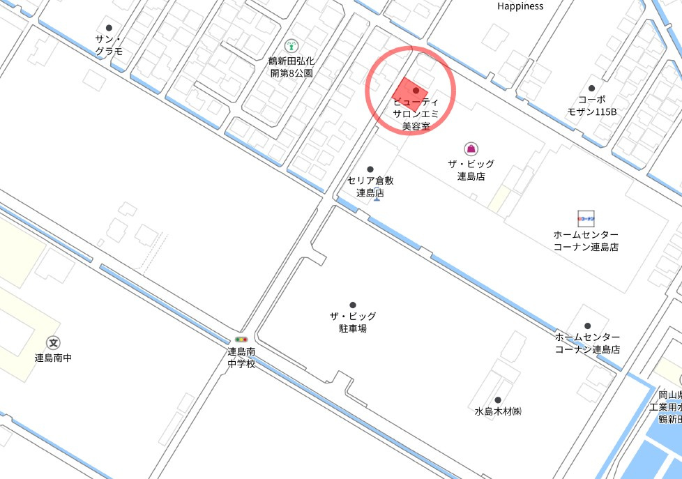 鶴新田売地（解体更地でのお渡しです）の地図
