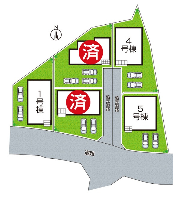 神戸市西区伊川谷町有瀬　第7期　新築一戸建ての区画図|全5区画