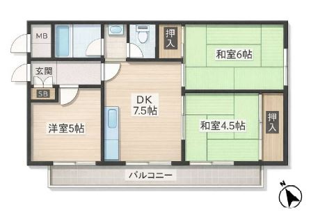 大一マンションの間取り