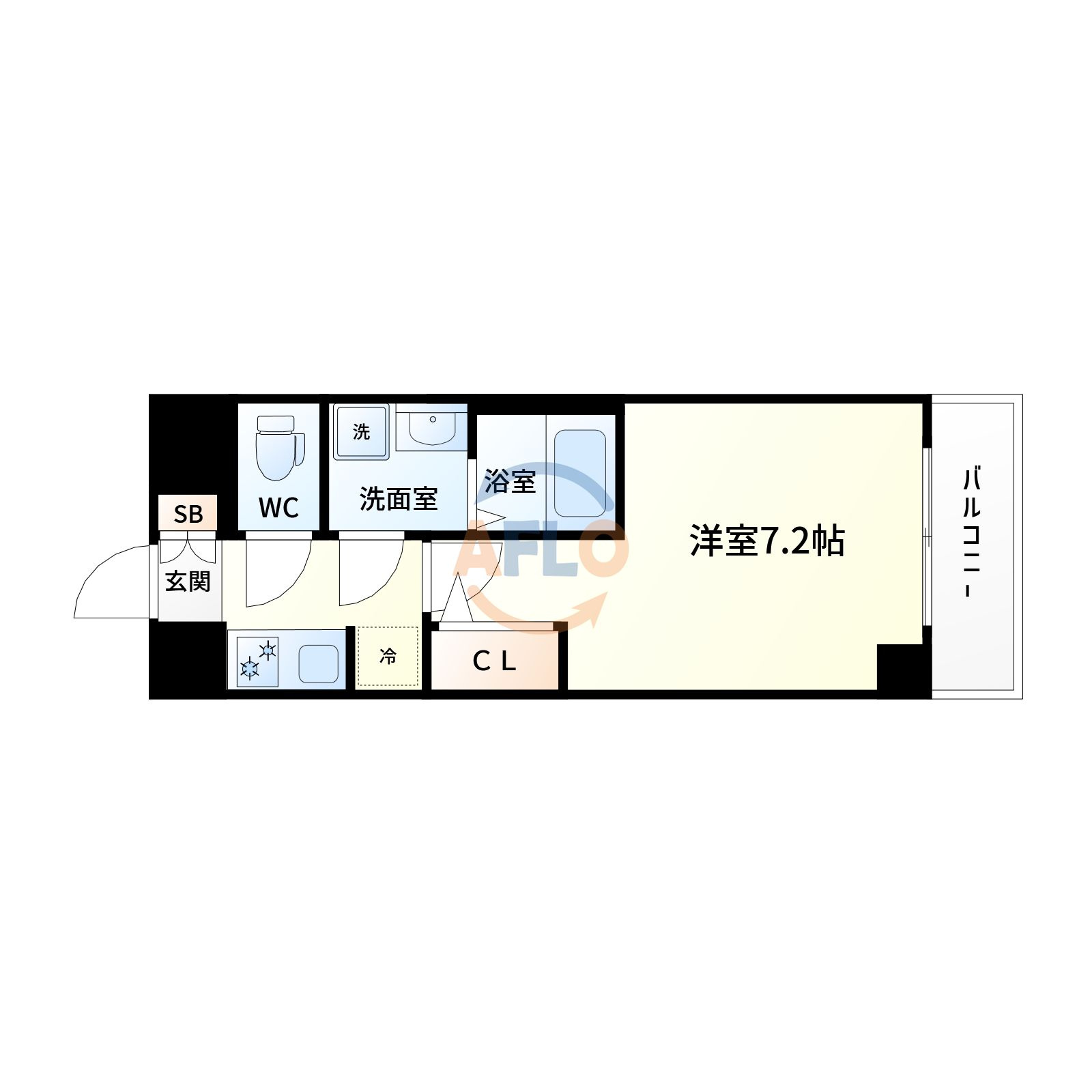 エスレジデンス大和田アラインの間取り|S-RESIDENCE大和田aline　間取り
