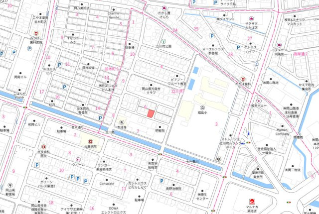 南区立川町　1区画の地図