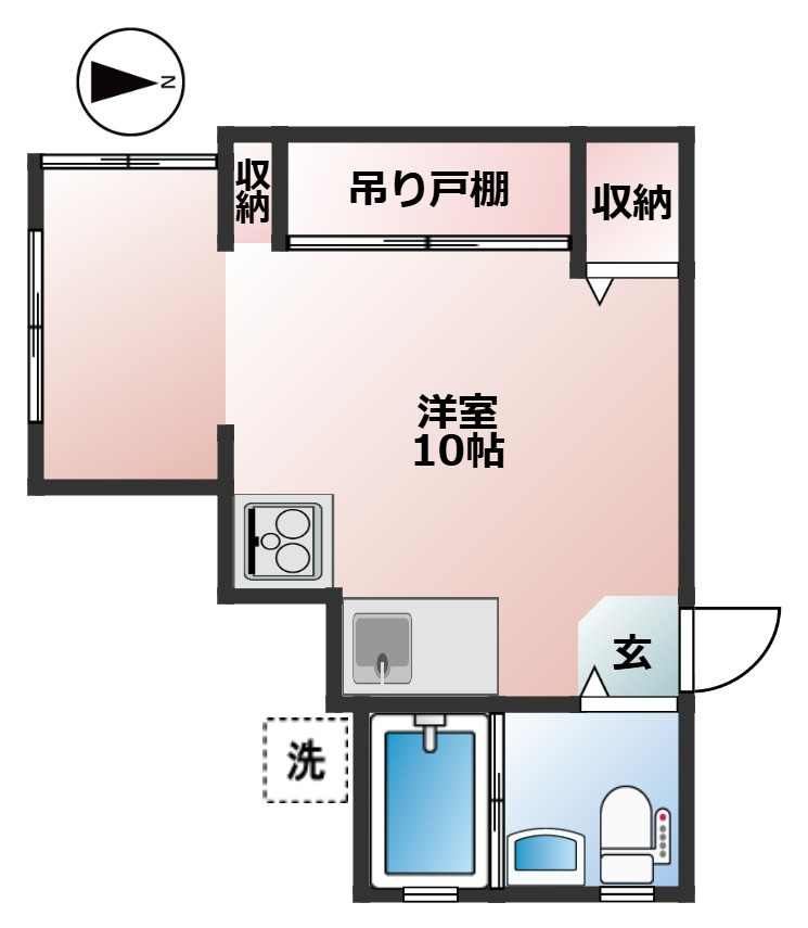 メゾン本庄　3口コンロ　角部屋　陽当たり良好の間取り