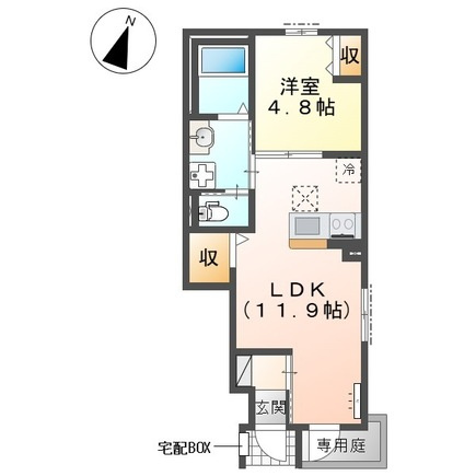 グランピュアⅡの間取り|★新築★専用庭★南向き★ネット使用料無料★防犯カメラ★