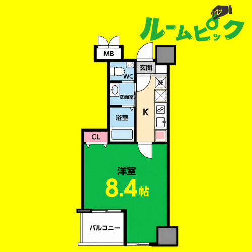 グラン・アベニュー栄　名古屋市賃貸　仲介手数料無料の間取り