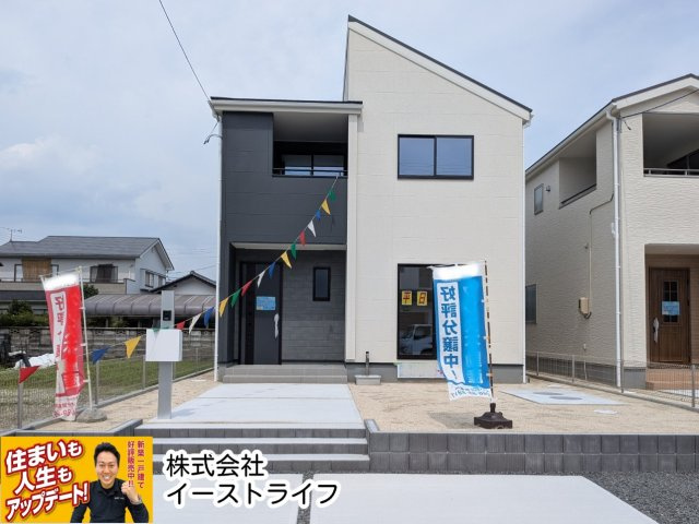 【新築戸建】　いわき市勿来町窪田町通1丁目第1　長期優良住宅の外観|同社施工写真　同社完成モデル内覧可能です！お気軽にお問い合わせください！