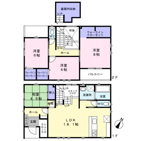 タマタウン楢津 1号地の間取り