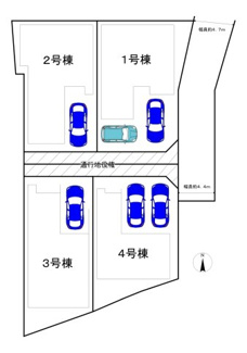【区画図】 | 堀上町　新築分譲住宅　全４区画 | 南海泉北線「深井」駅まで徒歩１７分♪毎日の通勤や通学に便利ですね！バス停「八田荘団地」まで徒歩５分ですので、バスでの移動もしやすいです！