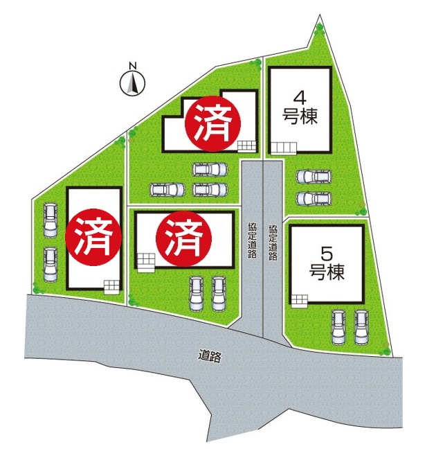 神戸市西区伊川谷町有瀬　第7期　新築一戸建ての区画図|全5区画