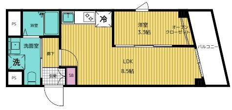 ｂ’ＣＡＳＡ武蔵小杉Ⅱの間取り