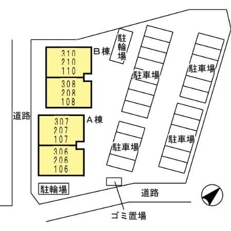 セジュール未来Ⅱ　A棟の区画図