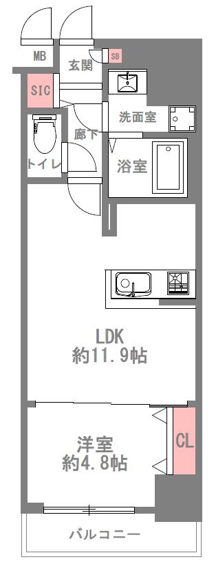 フォーリアライズ本町レクスの間取り
