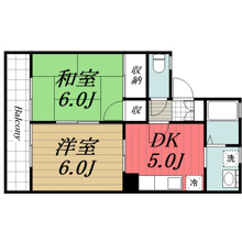 【間取り】 | コーポ白百合　E