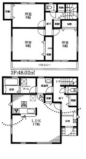 1(土)2(日)現地案内可能！　生駒市有里町　第3期　新築一戸建ての間取り|1号地