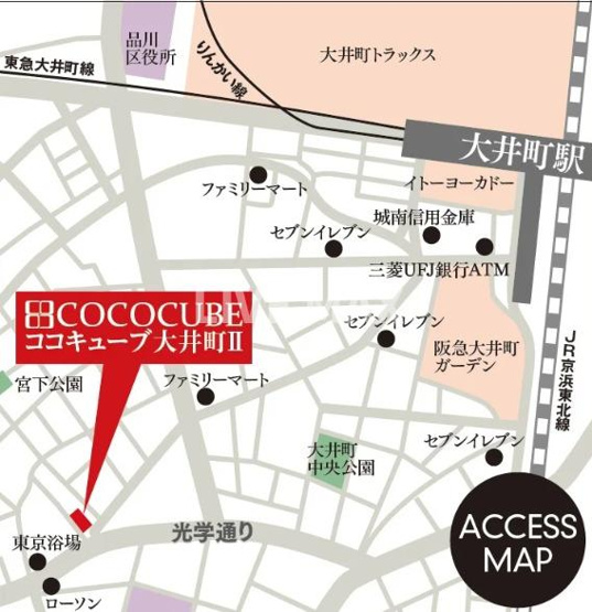 【地図】ＣＯＣＯＣＵＢＥ大井町Ⅱ