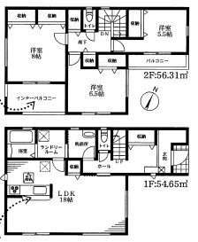 生駒市有里町　第3期　新築一戸建ての間取り|2号地