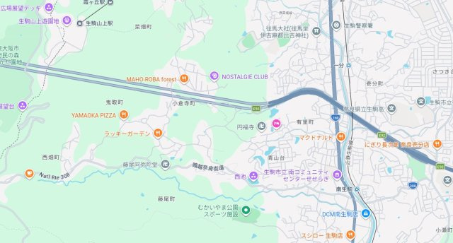 ●生駒市有里町　第3期　新築一戸建ての地図