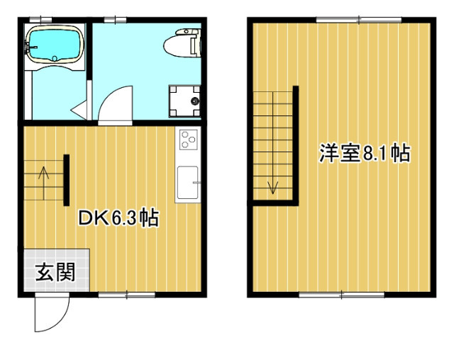 八女郡広川町大字新代のアパートの間取り
