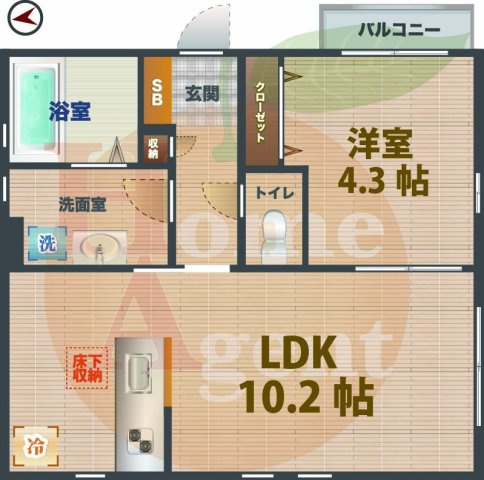 【間取り】 | メープルハウス | 1LDKのお部屋です。