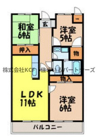 本多ハイツ長門石の間取り
