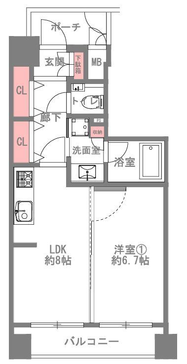 グランドロアール天満橋の間取り