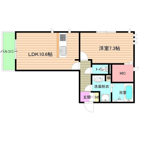 大阪市城東区今福西１丁目の賃貸マンションの間取り