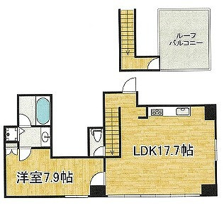 大阪市中央区南船場４丁目の店舗事務所の間取り
