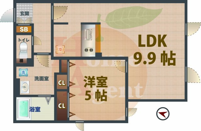 【間取り】 | EMBELLIR中野富士見町 | 1LDKのお部屋です。