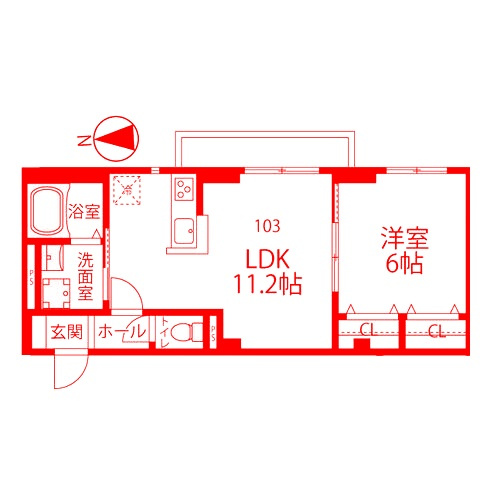 大和市上和田の賃貸マンションの間取り