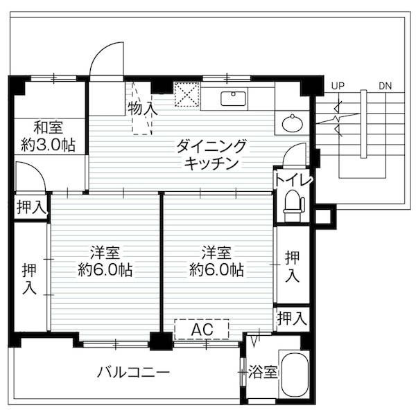 ビレッジハウス常盤台１号棟の間取り
