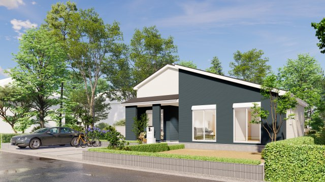 佐久市伴野01期の外観パース|新規販売開始しました！ローン相談お任せください！！お問合せは＜Tel 026-477-7419＞まで♪