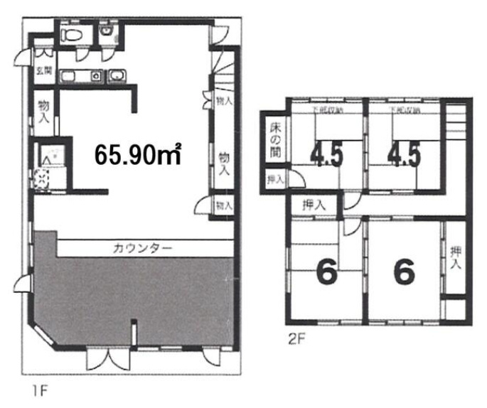 太秦多藪町住居付店舗の間取り
