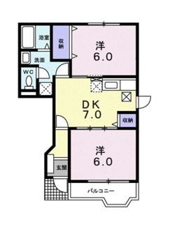 【間取り】 | ドリームハイツ垣生Ｂ