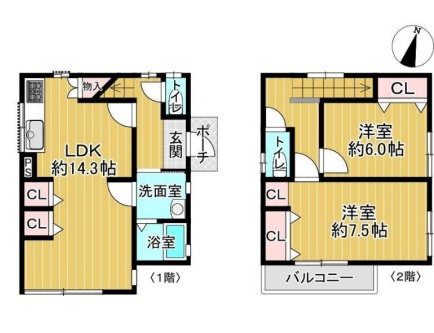 宝塚市清荒神　中古一戸建ての間取り