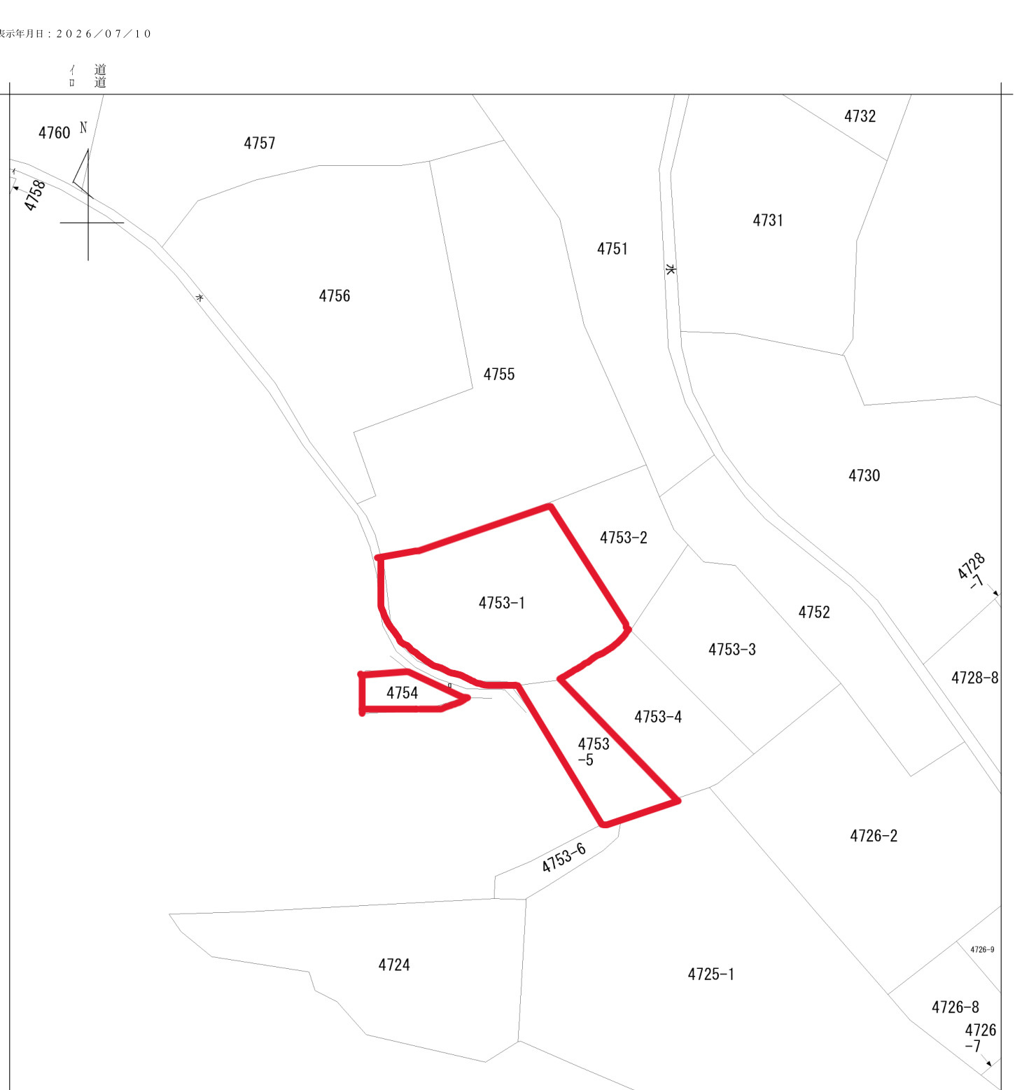 大字東岐波土地　田Aの区画図