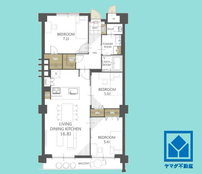 日商岩井甲陽園マンションの間取り|3LDK、専有面積74.08平米、バルコニー面積7.8平米、6階建て2階部分。2026年11月上旬リノベーション完了予定。24時間365日緊急対応サービス、アフターサービス保証付き。
