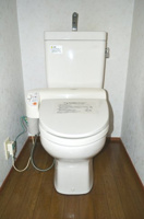 落ち着いた色調のトイレです