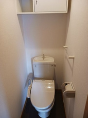 落ち着いた色調のトイレです