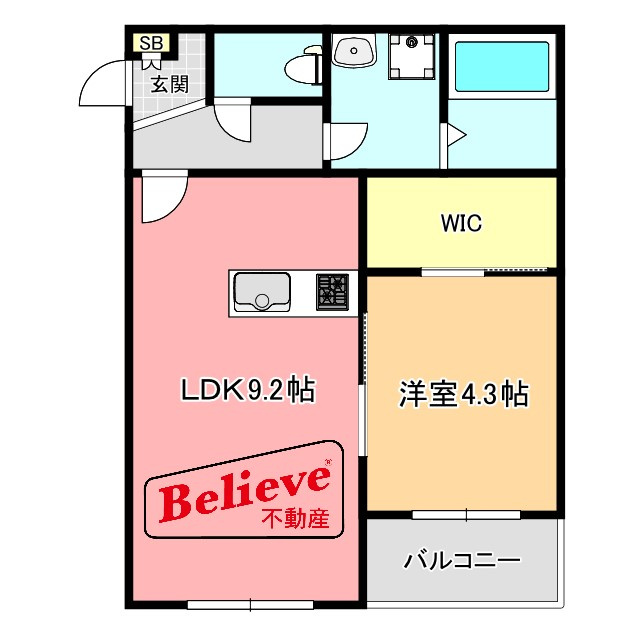 Brave Base 花畑駅南の間取り|使い勝手の良い間取りです♪