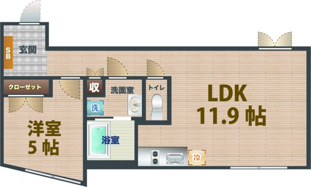 【間取り】 | ライトテラス中野坂上 | 1LDKのお部屋です。