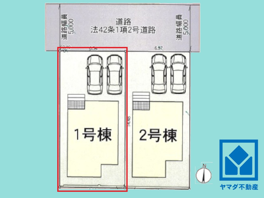 西京区大原野上里男鹿町　第1の区画図